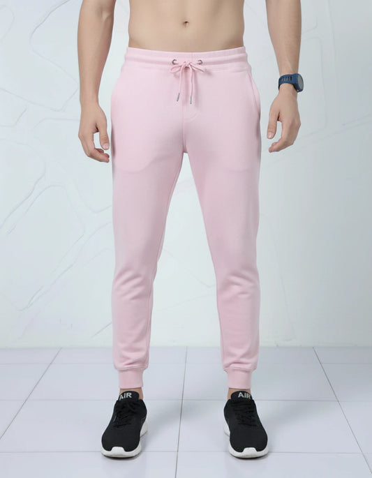 Unisex Joggers Relaxed Fit Soft Cotton (Light Baby Pink)