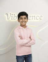 Unisex Cotton Hoodie for Kids - Play-Ready Comfort Sweatshirt (Baby Pink)