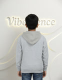 Unisex Cotton Hoodie for Kids - Play-Ready Comfort Sweatshirt (Grey Melange)