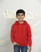 Unisex Cotton Hoodie for Kids - Play-Ready Comfort Sweatshirt (Red)