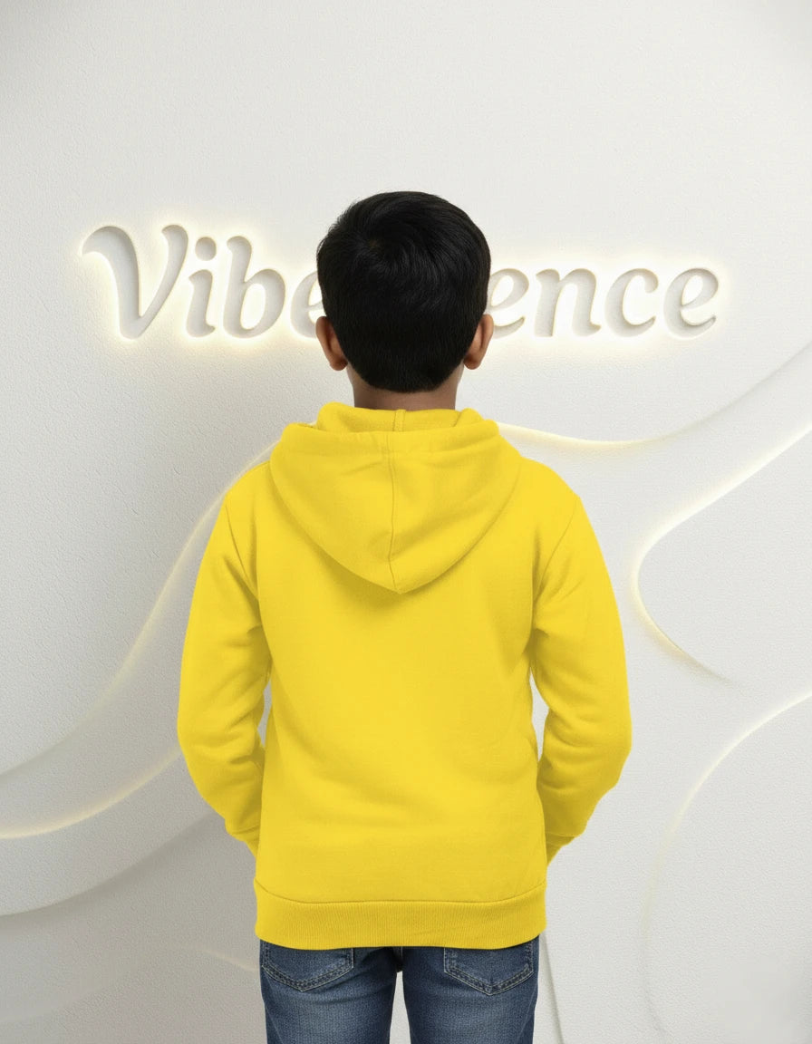Unisex Cotton Hoodie for Kids - Play-Ready Comfort Sweatshirt (Yellow)